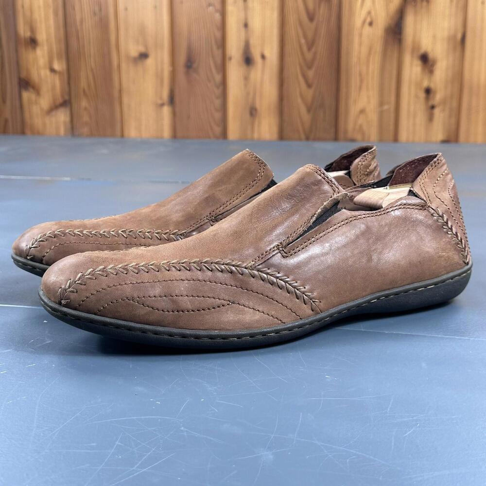 Born Crown Shoes Mens 11.5M Brown Leather Loafer Slip On Moccasin Driving